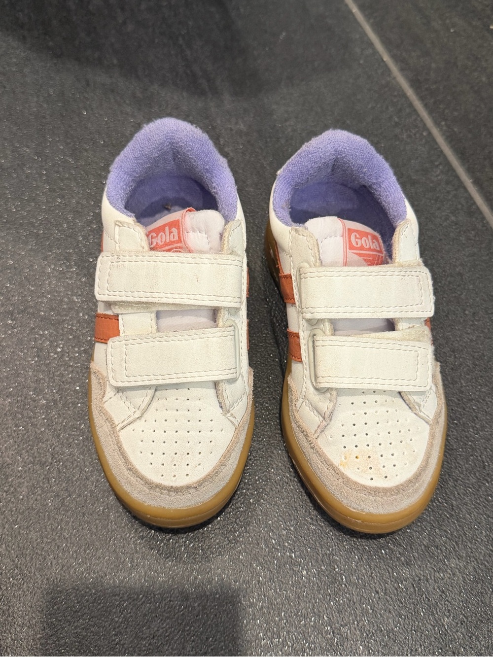 Gola Kids White, Orange & Purple Velcro Sneakers